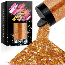 Estanoite holografick robustn trpytky 160G/5,64OZ remesln trpytky pro pryskyrici Kovov duhov trpytky Kosmetick trpytky s flitry s vlockami pro