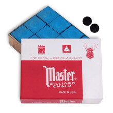 Master Chalk Billard-Queue-Kreide in Premium-Qualit t 1 Dutzend Hergestellt in den USA + 2 hochwertige Billard-Pooltisch-Spots (Himmelblau)