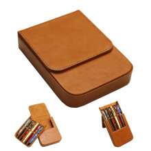 MIVLXLX Lederetui fr 6 Fllfederhalter/Bleistifte, handgefertigt, Magnetverschluss mit Schubladen-Design, Geschenkauswahl fr Mann/Frau/Bro, 6 Fch