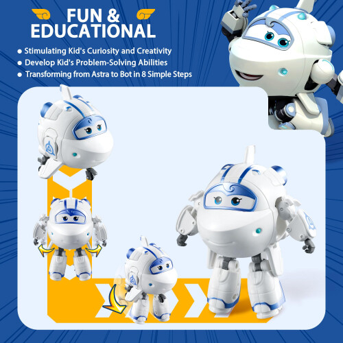 Super Wings - Figurina Transformatoare Astra | Nava Spațială | Robot | 5" 1