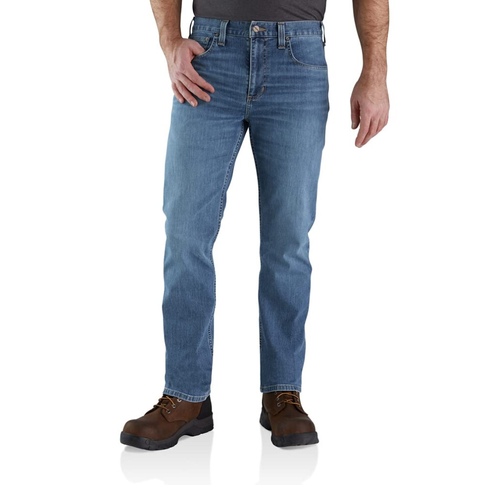 Carhartt Men's Rugged Flex Relaxed Straight Leg Jean  Houghton  35 x 30