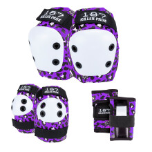 187 Killer Pads Skate Knie- en Elleboogbeschermers, Polsbeschermers, Zesdelige Set, STAAB Paars, Junior