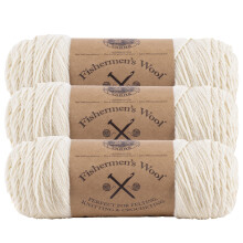 (3-pack) Lion Brand Yarn Visserswolgaren Natuurlijk