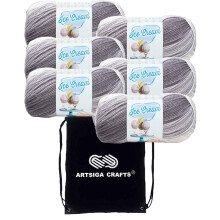 Lion Brand Ice Cream Strawberry 923-207 (6-Skeins - Same Dye Lot) Baby Sport #2 Acrylic Yarn for Crocheting and Knitting with Project Bag