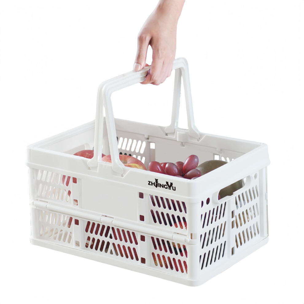 Caisses ZHJINGYU pour le stockage des paniers en plastique pour l'organisation Caisse de rangement en plastique Caisse de lait pliable avec poign
