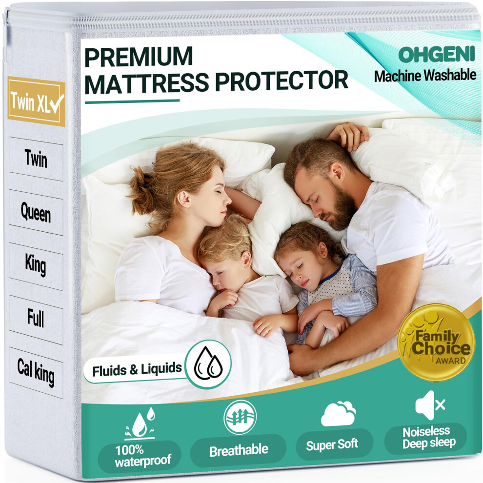 OhGeni Protège-matelas 100 % imperméable pour lit double XL, drap-housse avec poches profondes de 15 à 35 cm, housse de matelas de qualité supéri