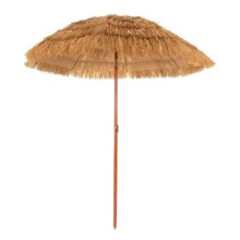 GOFLAME Beach Umbrella 180cm Thatch Tiki Umbrella with Adjustable Tilt-Natural