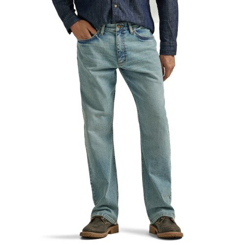 Wrangler Relaxed Bootcut Jean-heren, lichte wassing