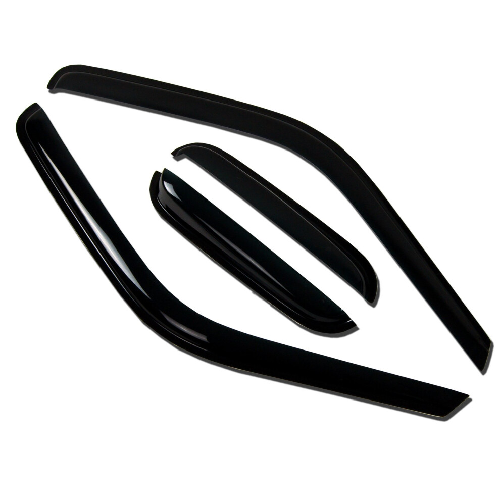Tuningpros Wv-087 Window Visor Deflector Rain Guard Smoke 4-Pc Set Dark 789545316905