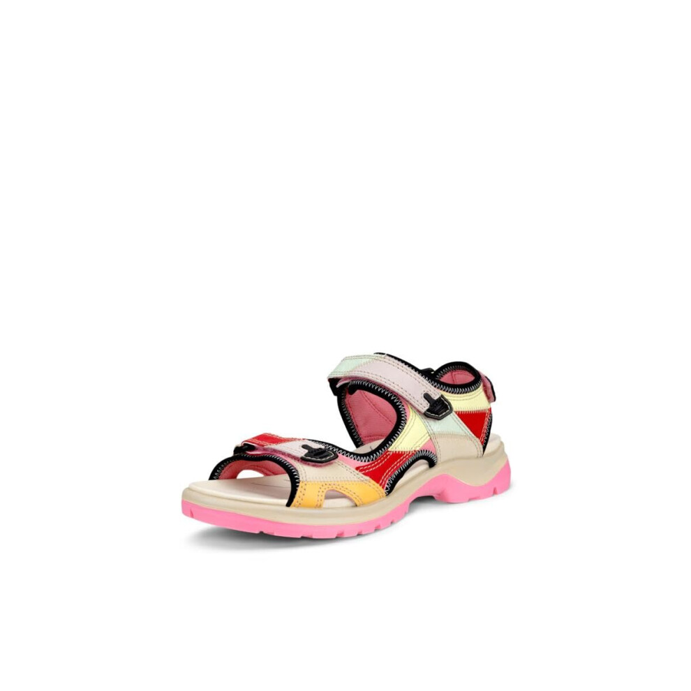 ECCO Women's Yucatan Multicolor Sport Sandal  Bubblegum Patchwork  4-4.5