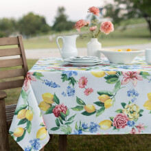 Benson Mills SpillProof Spring/Summer holdbart tungvægt stof indendørs udendørs dugevaskbar bordklud til rektangel tabeller picnic/gårdhave bord