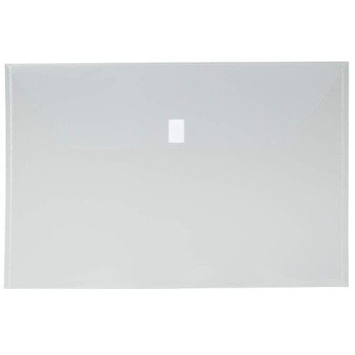 JAM PAPER Plastic Envelopes with Hook & Loop Closure - Jumbo Booklet - 12 x 18 - Clear - 12/Pack