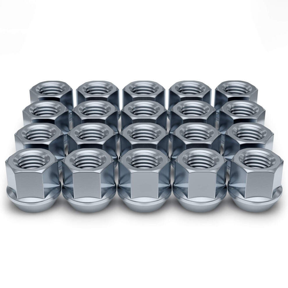 Knight 1306-1S-20Am Zinc M12x1.25 Open-End Bulge Acorn Lug Nut 20 Pack White 197984000239