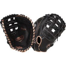 Rawlings | Fastpitch-Softballhandschuh der R9-Serie | First Base Mitt 12,5' | RHT | Pro H-Web | Schwarz