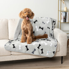 Petami vandtæt hunde tæppe sherpa fleece pet medium store hunde reversible katte kast seng sofa sofa møbelbeskytter blød plys mikrofiber (stor 40