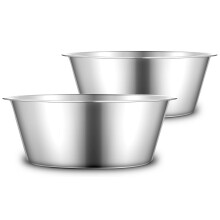 URBUDDIES 1.1 Gallon Extra Large Dog Bowls 2 Pack XL Stainless Steel Dog Water Bowls for XLarge Dogs Polished Dishwasher Safe Easy to Clean