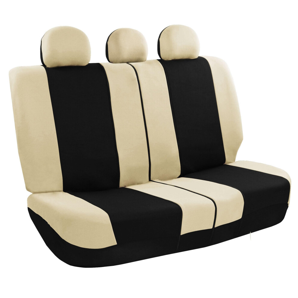 Fh Group Car Seat Covers Rear Set Cloth - Universal Fit Automotive Seat Covers Low Back Front Seat Covers Solid Back Seat Cover Washable Car Seat C 842319163089
