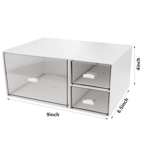 kulusion Desk Organizer Stackable Storage Drawers with 3 Compartments Stackable Drawers Great for Desk Storage Makeup Storage Bathroom Organization 1