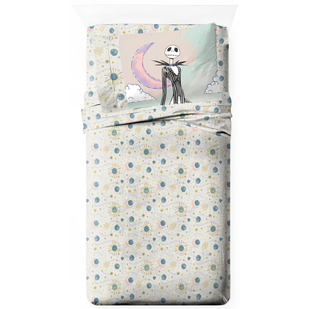 Parure de lit double Jay Franco Disney L'Étrange Noël de Monsieur Jack - Ensemble de literie 3 pièces ultra doux - Draps en microfibre Jack Skell