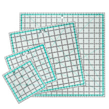 Manufore 4pcs firkantet quiltning lineal (32 cm/24 cm/16 cm/12 cm) Sy acryl hersker anti-slip metrisk lineal DIY quiltningsværktøjer med klare tr