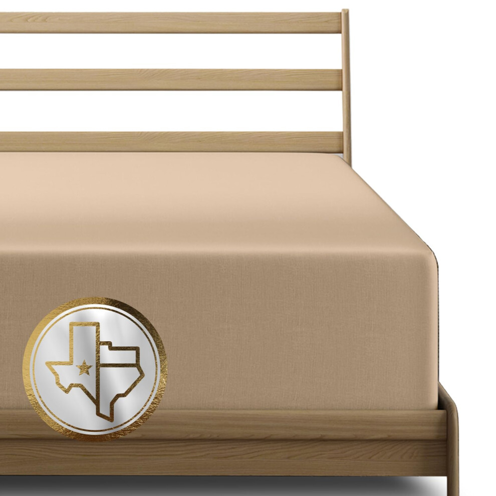 Drap-housse de luxe en coton égyptien pour lit king size (1000 fils au pouce carré) de Texas Linen Co., drap-housse à poche profonde, en satin do