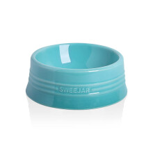 Sweejar Gradient Dog Bowl Ceramic Dog Food Dish for Medium Dogs and Cat Porcelain Pet Bowl for Food and Water 18 oz (Gradient Blue)
