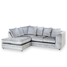 (Left Hand Corner, Silver) Aurora Crushed Velvet Corner Sofa