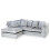 Snugg Furniture (Left Hand Corner, Silver) Aurora Crushed Velvet Corner Sofa 1