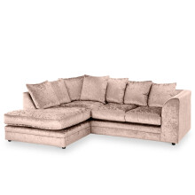 (Left Hand Corner, Champaign) Aurora Crushed Velvet Corner Sofa