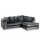 Snugg Furniture (Right Hand Corner, Black) Aurora Crushed Velvet Corner Sofa 1