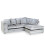 Snugg Furniture (Right Hand Corner, Silver) Aurora Crushed Velvet Corner Sofa 1