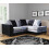 Snugg Furniture (Right Hand Corner, Black Silver) Aurora Crushed Velvet Corner Sofa 1