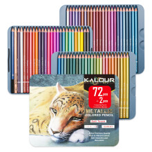 KALOUR 72 Piece Metallic Colored Pencils Soft Core with Vibrant Color Ideal for Drawing Blending Sketching Shading Coloring for Adults Artists Be