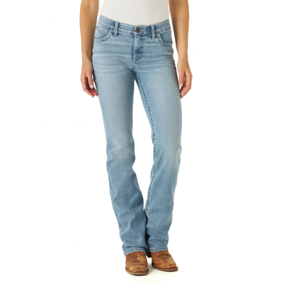 Wrangler Women's Willow Mid Rise Performance Waist Boot Cut Ultimate Riding Jean  Light Wash  11-36