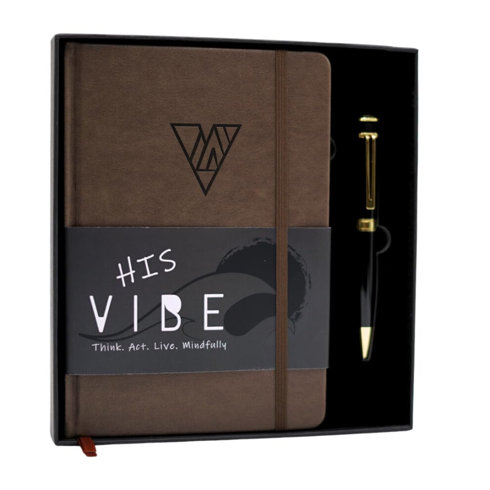 The Vibe Journal and Pen Gift Set: 13-Week Guided Mindfulness Journal for Men | Thoughtful Daily Prompts  Practical Exercises  and Habit-Building Tool-image-OPC-PGSX9YP-NEW