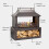 Big Size Modern Design Chiminea Fire Pit with Built-In Log Storage - Black Steel 5
