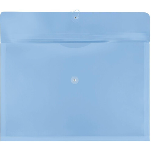 JAM PAPER Plastic Envelopes with Button & String Tie Closure - Large Booklet - 12 x 18 - Blue - 3/Pack 2