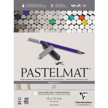 Lepen    blok Clairefontaine Pastelmat - Paleta c. 3 - (12 x 15 3/4 palca) 30 x 40 cm - 360 g - 12 listov - Biely