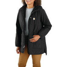 Abrigo con capucha aislante Carhartt para mujer, corte holgado, ligero, negro, pequeño