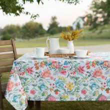 Benson Mills SpillProof Spring/Summer holdbart tungvægt stof indendørs udendørs dugevaskbar dukdeklud til rektangelborde Picnic/gårdhavebord dækk