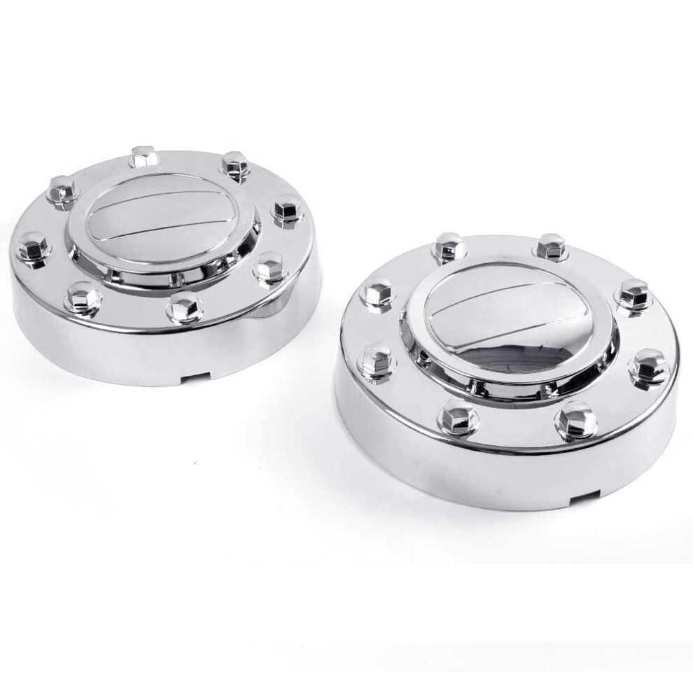 Pit66 Wheel Center Caps Compatible With 11-16 Dodge Ram 3500 1-Ton Dually Alcoa Alloy Hub Caps 2Pcs Front Chrome 602822872720