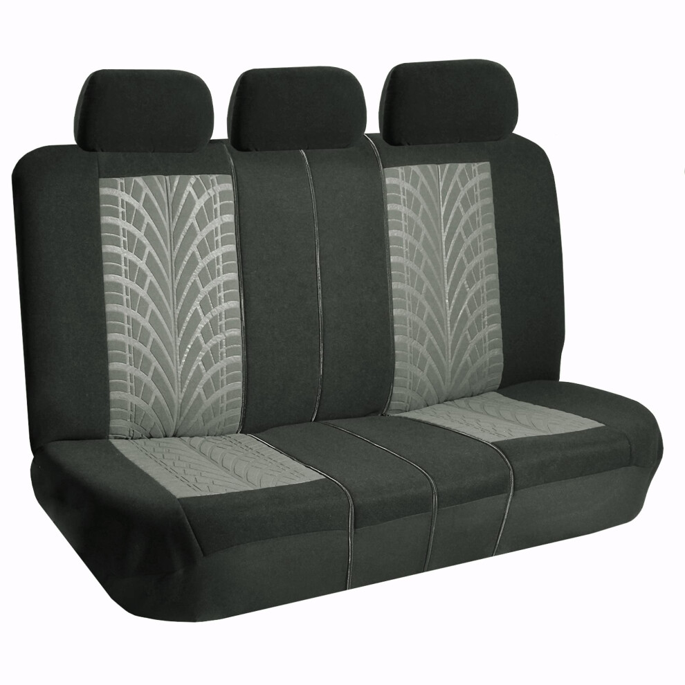 Fh Group Car Seat Covers Rear Set Premium Cloth - Universal Fit Split Bench Rear Seat Washable For Suv Sedan Gray 842319167094