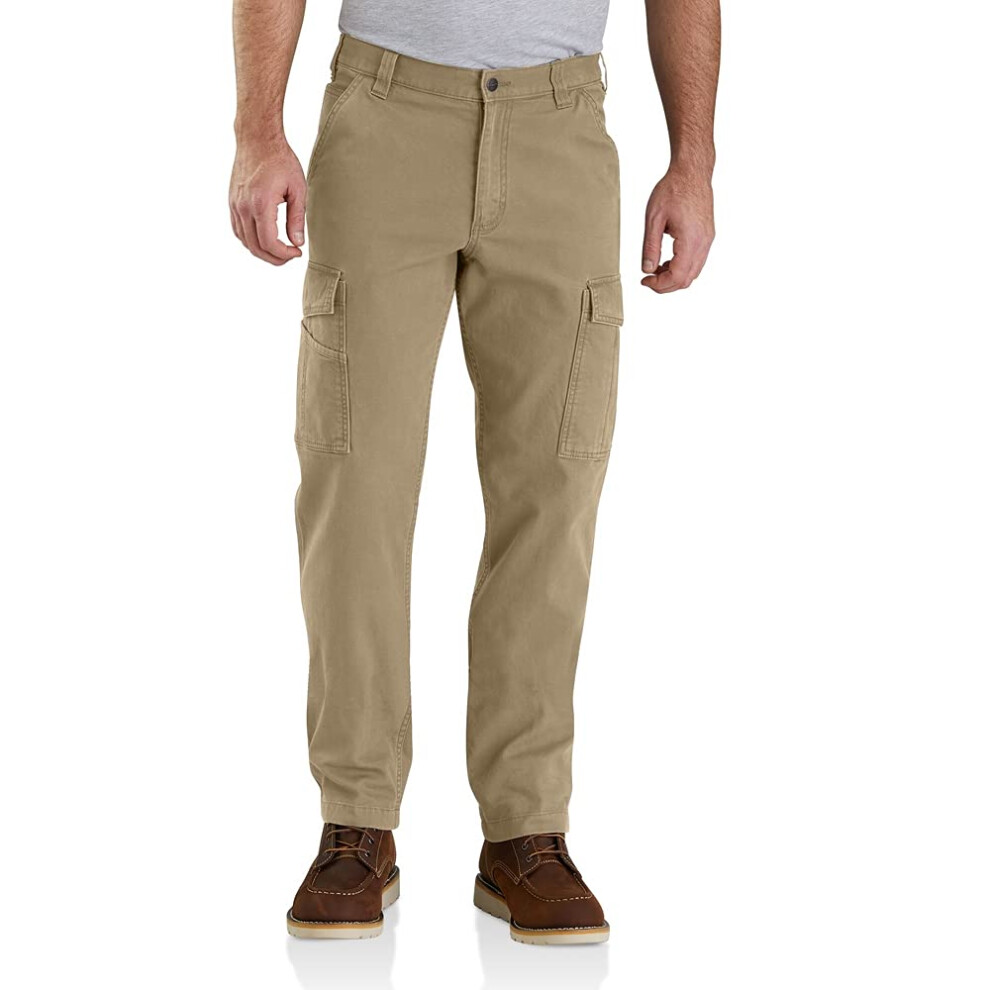 Carhartt mens Rugged Flex Relaxed Fit Canvas Cargo Work Pants  Dark Khaki  42W x 30L US