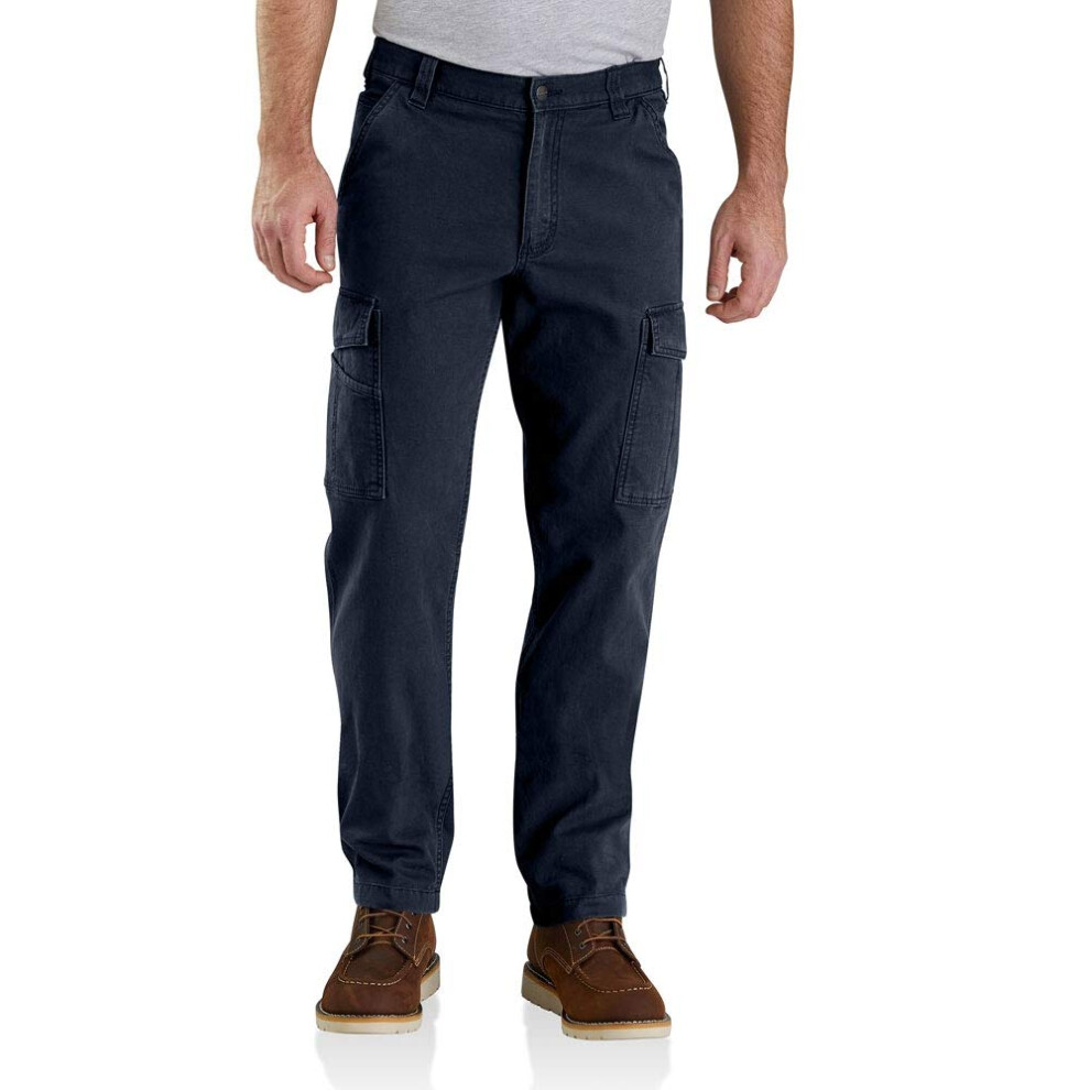 Carhartt Men's Rugged Flex Relaxed Fit Canvas Cargo Work Pant  Navy  40 x 30