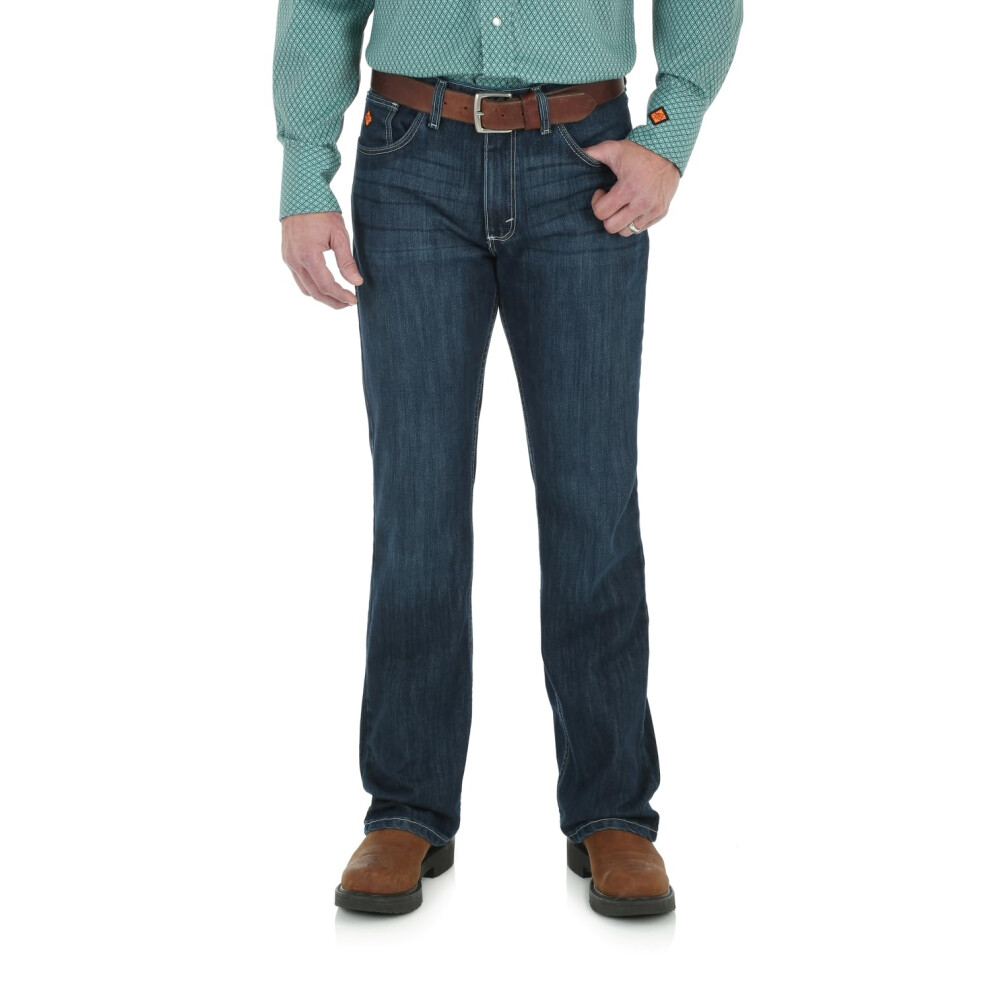 Wrangler Riggs Workwear mens 20x Fr Vintage Boot Cut Jean Work Utility Pants  Rinse Wash  34W x 34L US