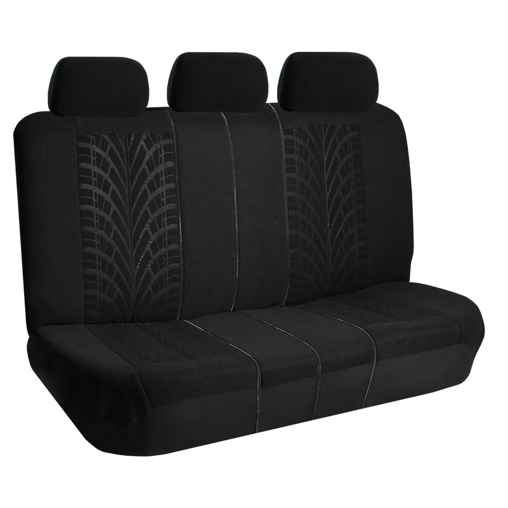 Fh Group Car Seat Covers Rear Set Premium Cloth - Universal Fit Split Bench Rear Seat Washable For Suv Sedan Black 842319167124