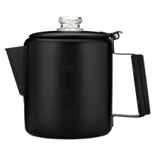 COLETTI Black Bozeman Percolator Coffee Pot - Camping Coffee Pot Coffee Percolator - Americas Sleekest Percolator - Pure Stainless Steel NO Aluminum