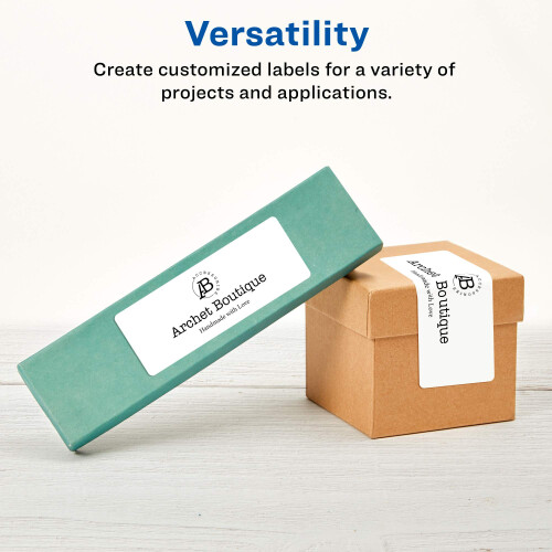 Avery Printable Blank Rectangle Labels 1.5"""" x 4"""" Matte White 840 Customizable Labels (5197) 2