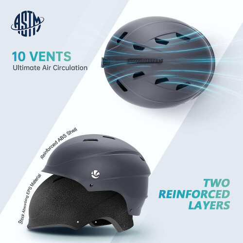 VANRORA Skihelm Snowboardhelm - Grau L 1