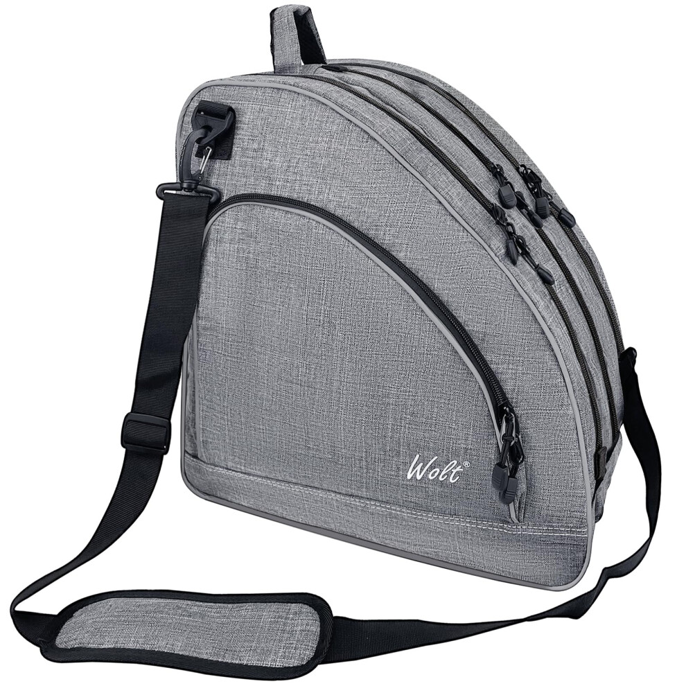 WOLT Ice Skate Bag - Roller Skate Bag Inline Skate Bag with Adjustable Shoulder Strap for Both Youth and Adults.grey